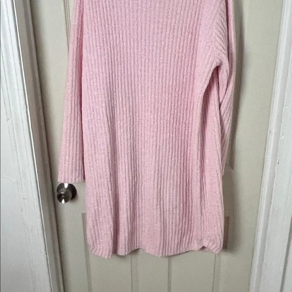 Elegant Pink Cowl Neck Sweater Dress - Picture 8 of 14
